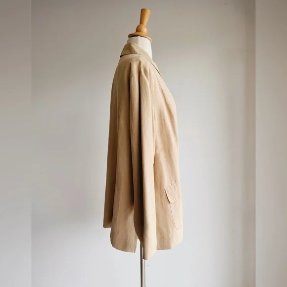 Laura Ashley Silk Linen Belted Jacket | Spring Neutral Quiet Luxury 1X - Picture 5 of 8